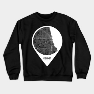 Chicago, USA City Map - Travel Pin Crewneck Sweatshirt